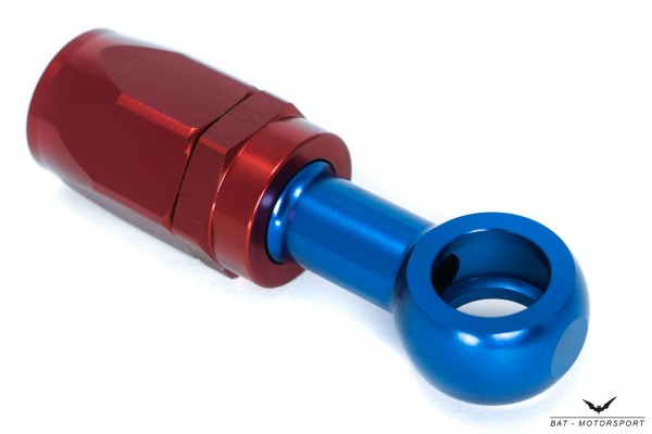 NBR Fitting-Ringstück M14 (14,3mm) Dash 8 / -8 AN / JIC 8 Ringöse Rot/Blau eloxiert